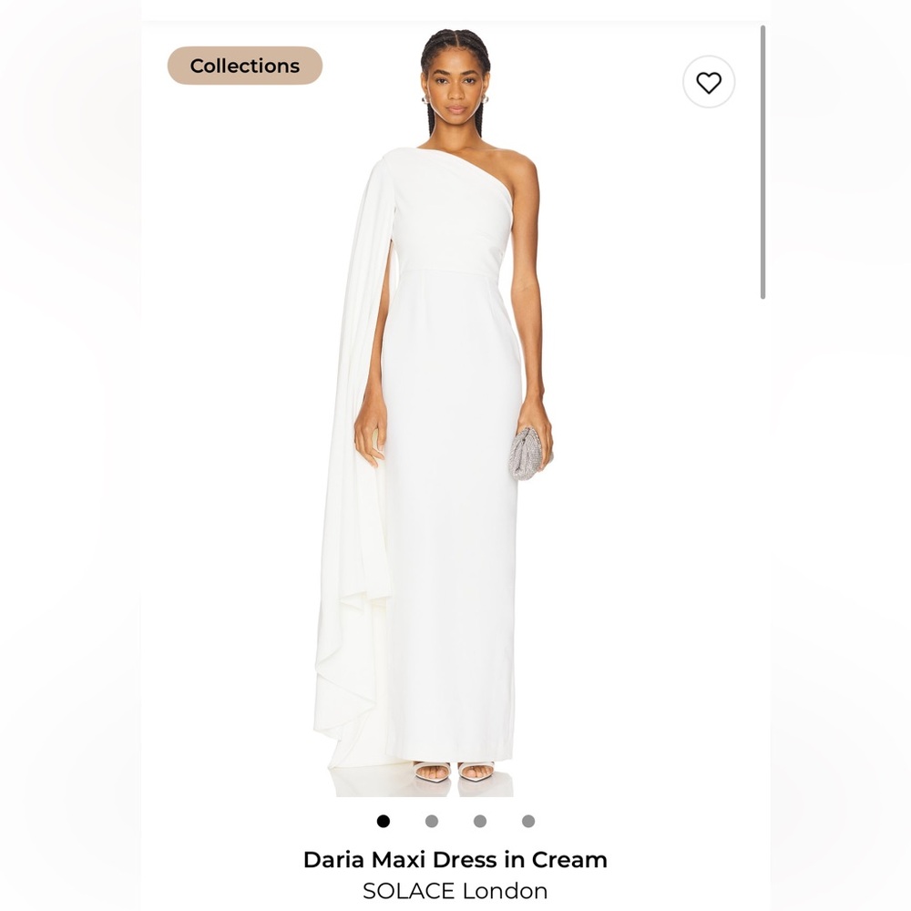 Solace London One-Shoulder Cream Maxi Dress